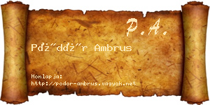 Pödör Ambrus névjegykártya